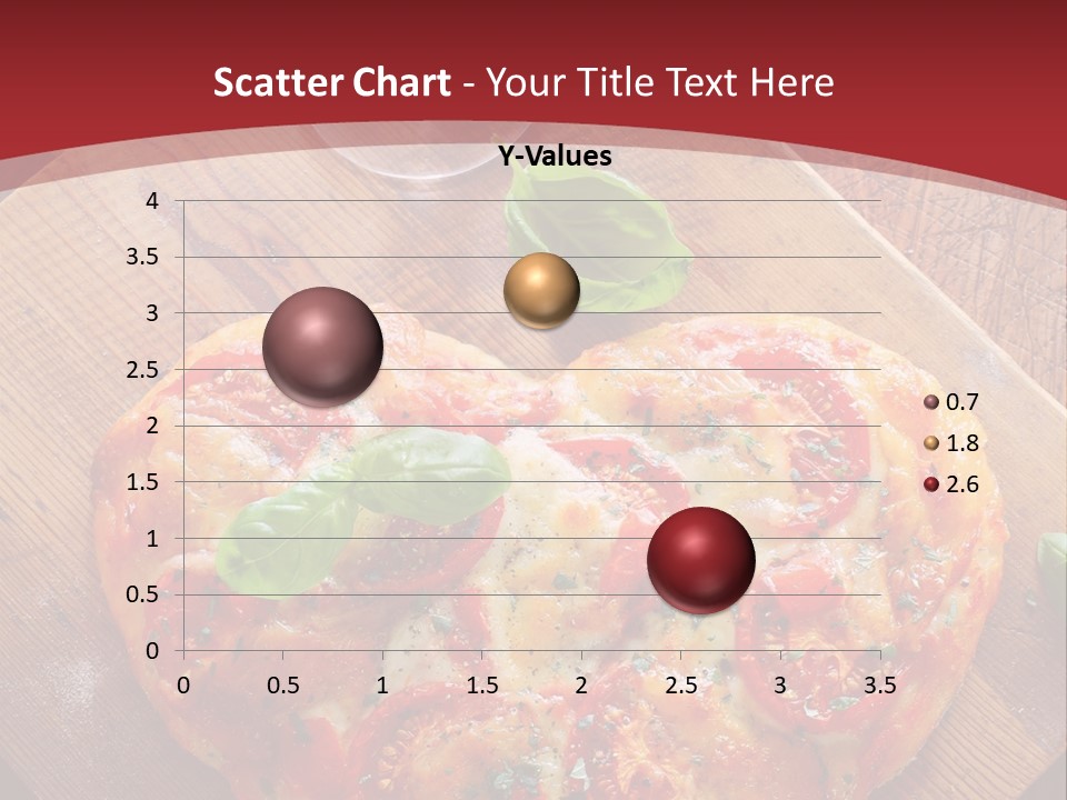 A Heart Shaped Pizza On A Cutting Board With Two Glasses Of Wine PowerPoint Template