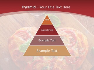 A Heart Shaped Pizza On A Cutting Board With Two Glasses Of Wine PowerPoint Template