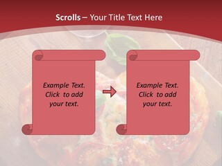 A Heart Shaped Pizza On A Cutting Board With Two Glasses Of Wine PowerPoint Template