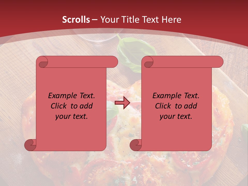 A Heart Shaped Pizza On A Cutting Board With Two Glasses Of Wine PowerPoint Template