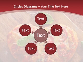 A Heart Shaped Pizza On A Cutting Board With Two Glasses Of Wine PowerPoint Template