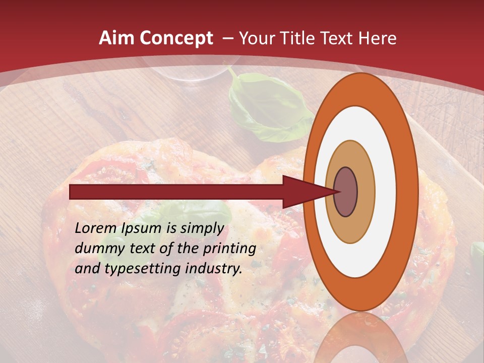 A Heart Shaped Pizza On A Cutting Board With Two Glasses Of Wine PowerPoint Template