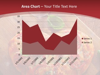 A Heart Shaped Pizza On A Cutting Board With Two Glasses Of Wine PowerPoint Template