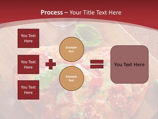 A Heart Shaped Pizza On A Cutting Board With Two Glasses Of Wine PowerPoint Template