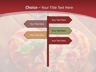 A Heart Shaped Pizza On A Cutting Board With Two Glasses Of Wine PowerPoint Template