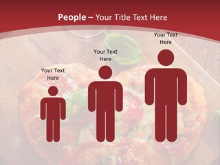 A Heart Shaped Pizza On A Cutting Board With Two Glasses Of Wine PowerPoint Template