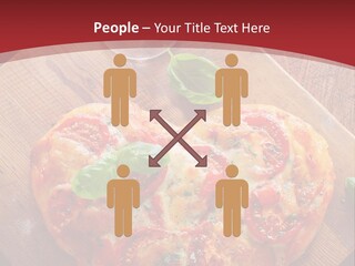 A Heart Shaped Pizza On A Cutting Board With Two Glasses Of Wine PowerPoint Template