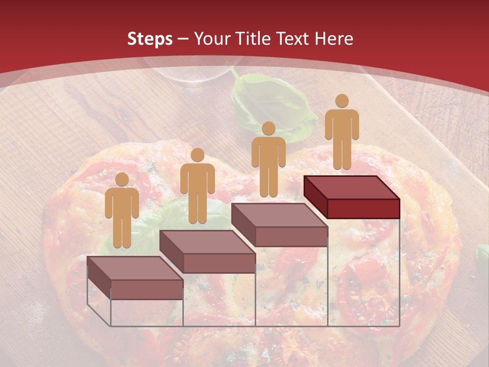 A Heart Shaped Pizza On A Cutting Board With Two Glasses Of Wine PowerPoint Template