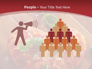 A Heart Shaped Pizza On A Cutting Board With Two Glasses Of Wine PowerPoint Template