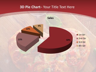 A Heart Shaped Pizza On A Cutting Board With Two Glasses Of Wine PowerPoint Template