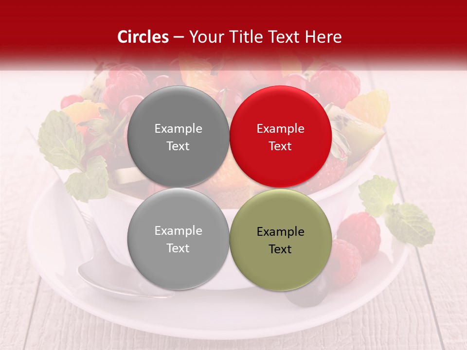 A Bowl Of Fruit With A Spoon On A Plate PowerPoint Template