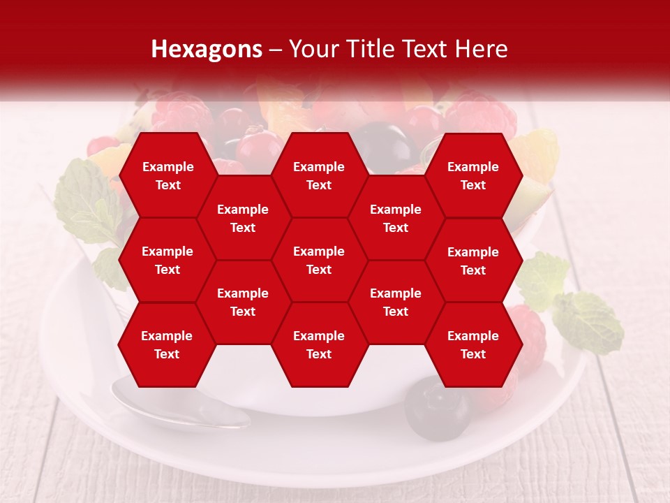 A Bowl Of Fruit With A Spoon On A Plate PowerPoint Template