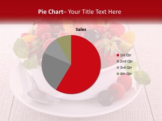A Bowl Of Fruit With A Spoon On A Plate PowerPoint Template