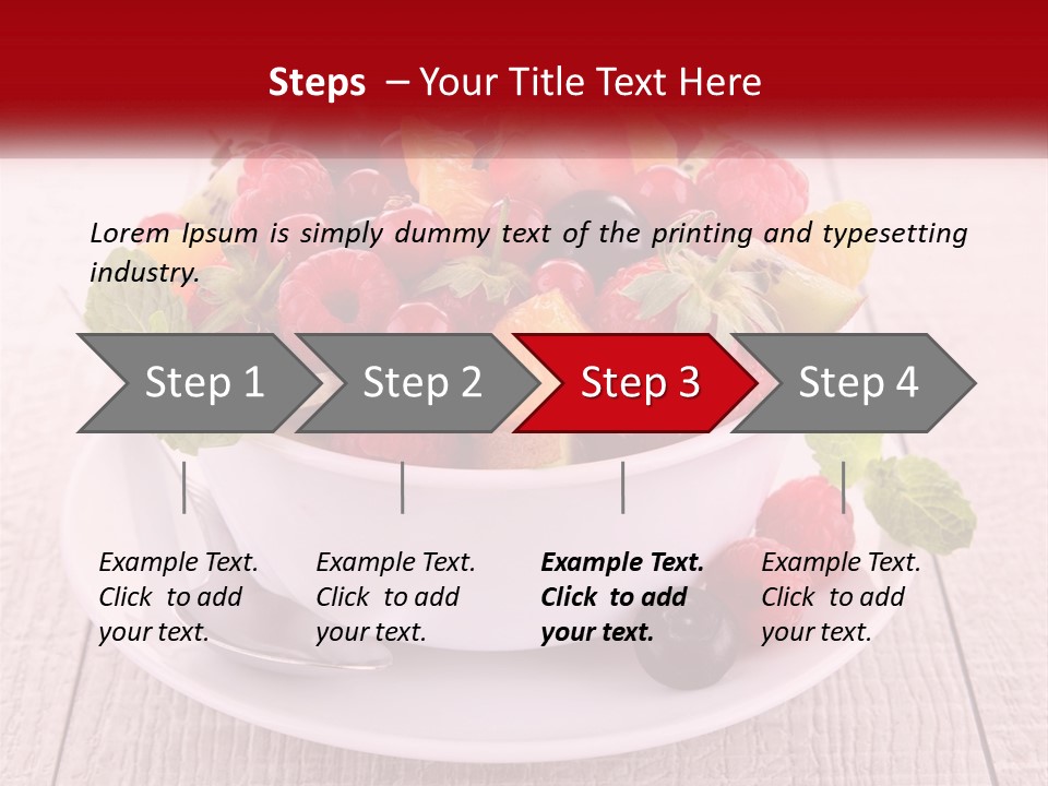 A Bowl Of Fruit With A Spoon On A Plate PowerPoint Template