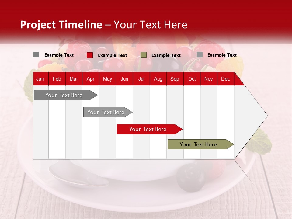 A Bowl Of Fruit With A Spoon On A Plate PowerPoint Template