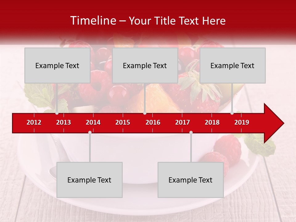 A Bowl Of Fruit With A Spoon On A Plate PowerPoint Template