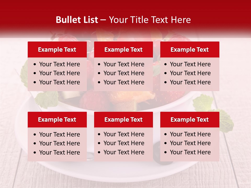 A Bowl Of Fruit With A Spoon On A Plate PowerPoint Template