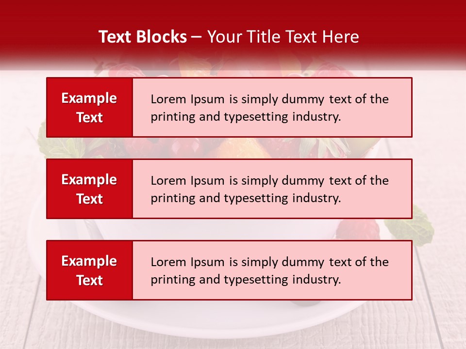 A Bowl Of Fruit With A Spoon On A Plate PowerPoint Template