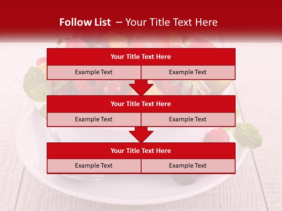 A Bowl Of Fruit With A Spoon On A Plate PowerPoint Template
