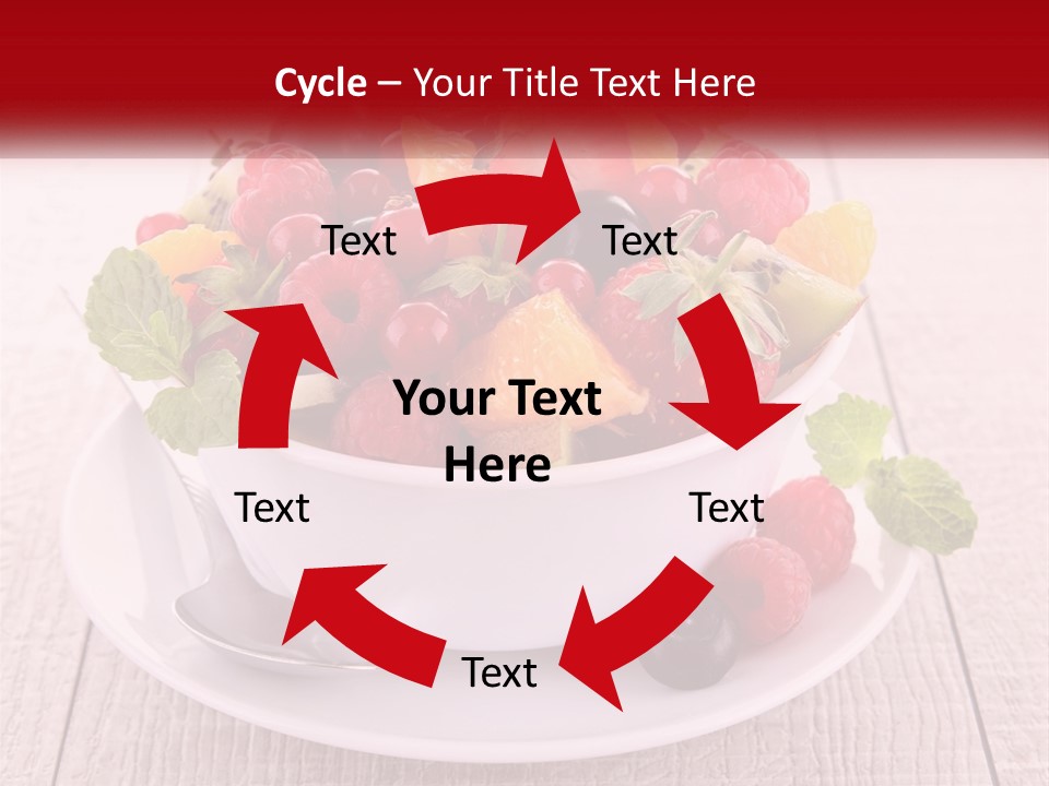 A Bowl Of Fruit With A Spoon On A Plate PowerPoint Template