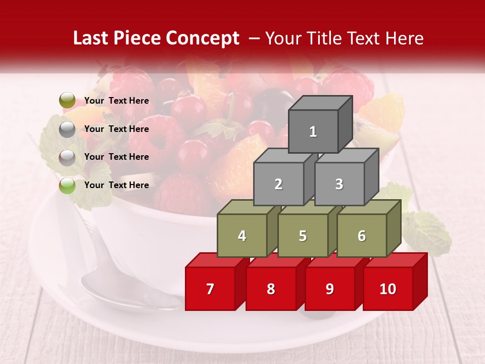 A Bowl Of Fruit With A Spoon On A Plate PowerPoint Template