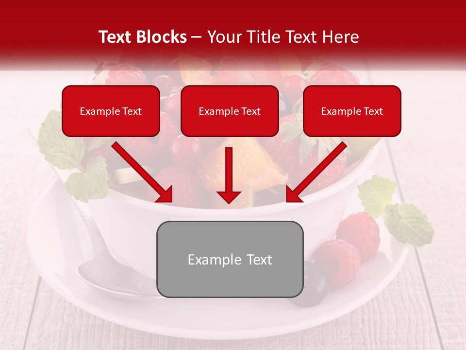 A Bowl Of Fruit With A Spoon On A Plate PowerPoint Template