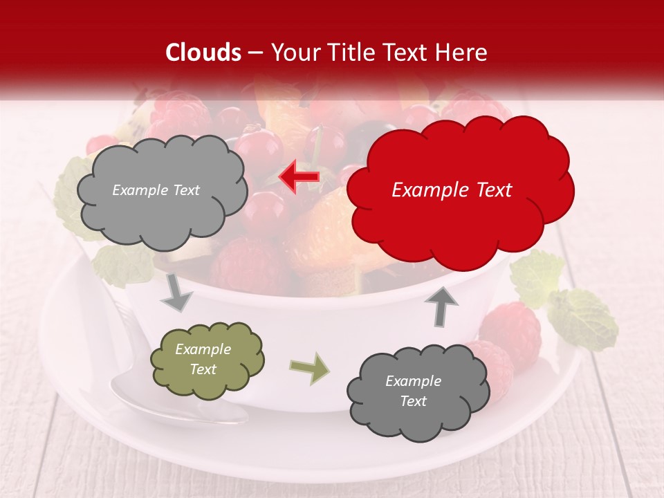 A Bowl Of Fruit With A Spoon On A Plate PowerPoint Template