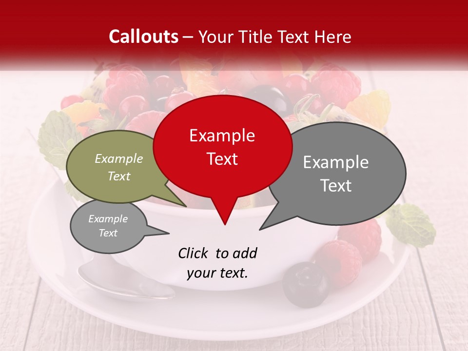 A Bowl Of Fruit With A Spoon On A Plate PowerPoint Template
