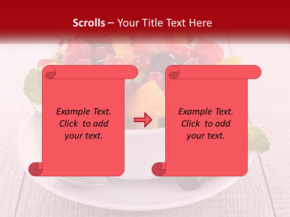 A Bowl Of Fruit With A Spoon On A Plate PowerPoint Template