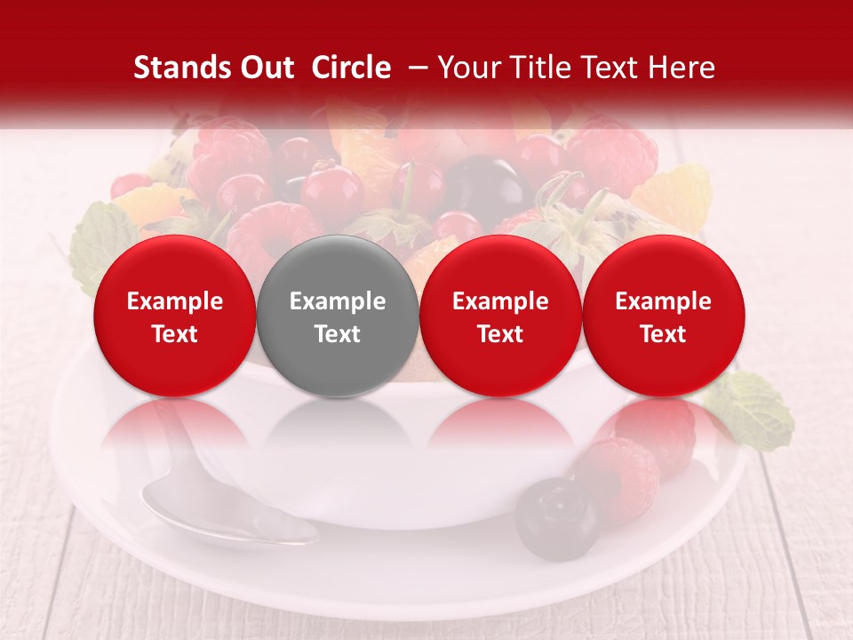 A Bowl Of Fruit With A Spoon On A Plate PowerPoint Template