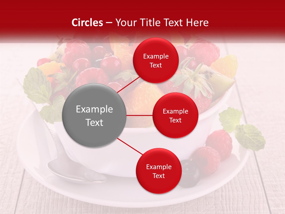 A Bowl Of Fruit With A Spoon On A Plate PowerPoint Template