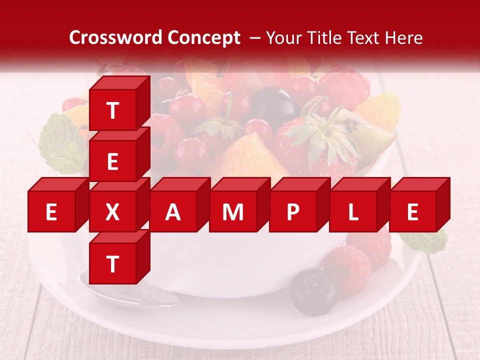 A Bowl Of Fruit With A Spoon On A Plate PowerPoint Template