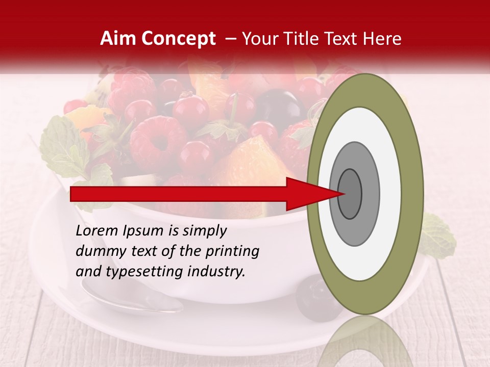 A Bowl Of Fruit With A Spoon On A Plate PowerPoint Template