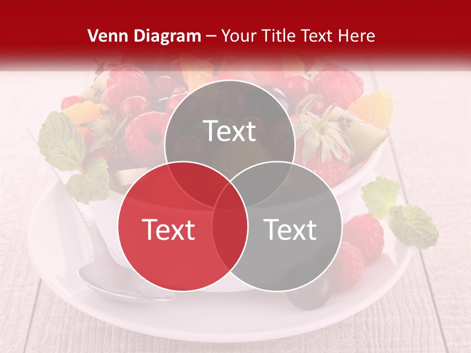 A Bowl Of Fruit With A Spoon On A Plate PowerPoint Template
