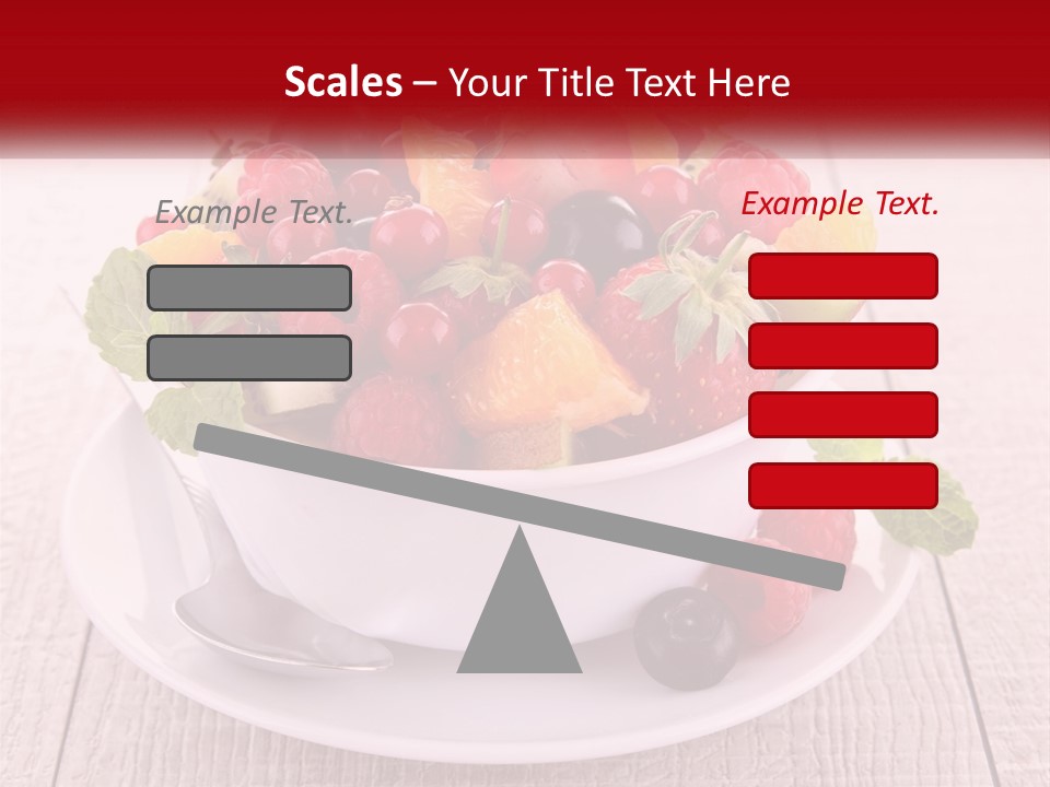A Bowl Of Fruit With A Spoon On A Plate PowerPoint Template