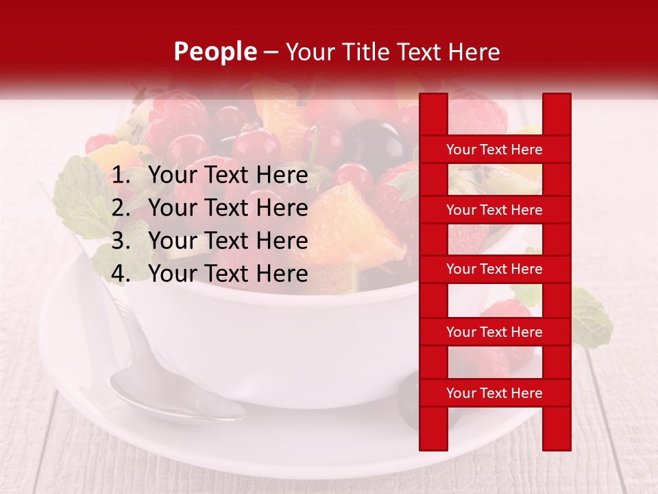 A Bowl Of Fruit With A Spoon On A Plate PowerPoint Template