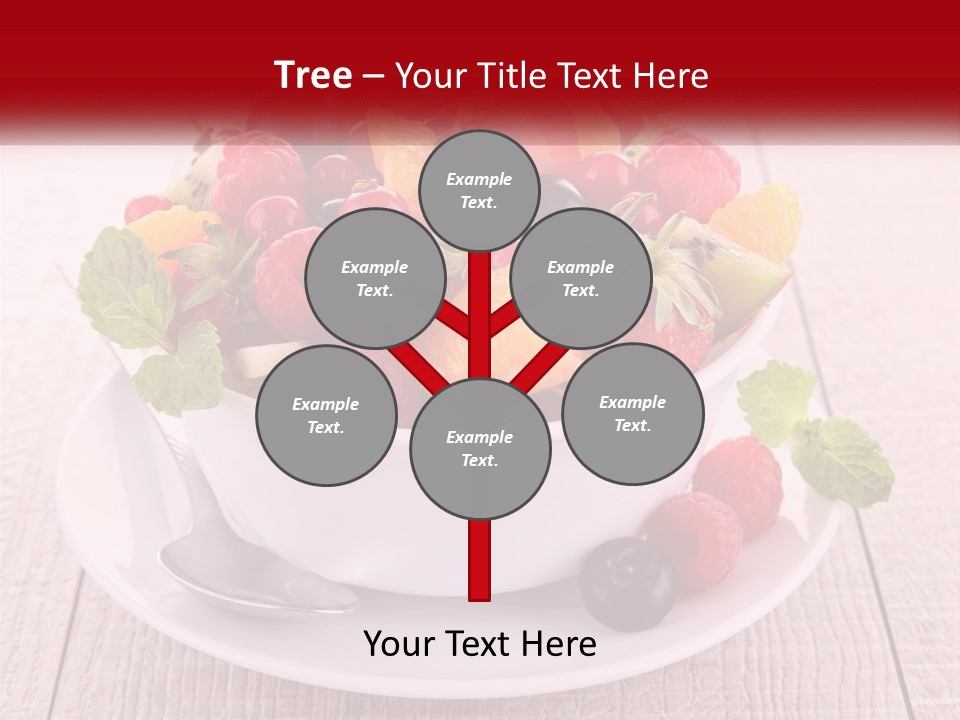 A Bowl Of Fruit With A Spoon On A Plate PowerPoint Template