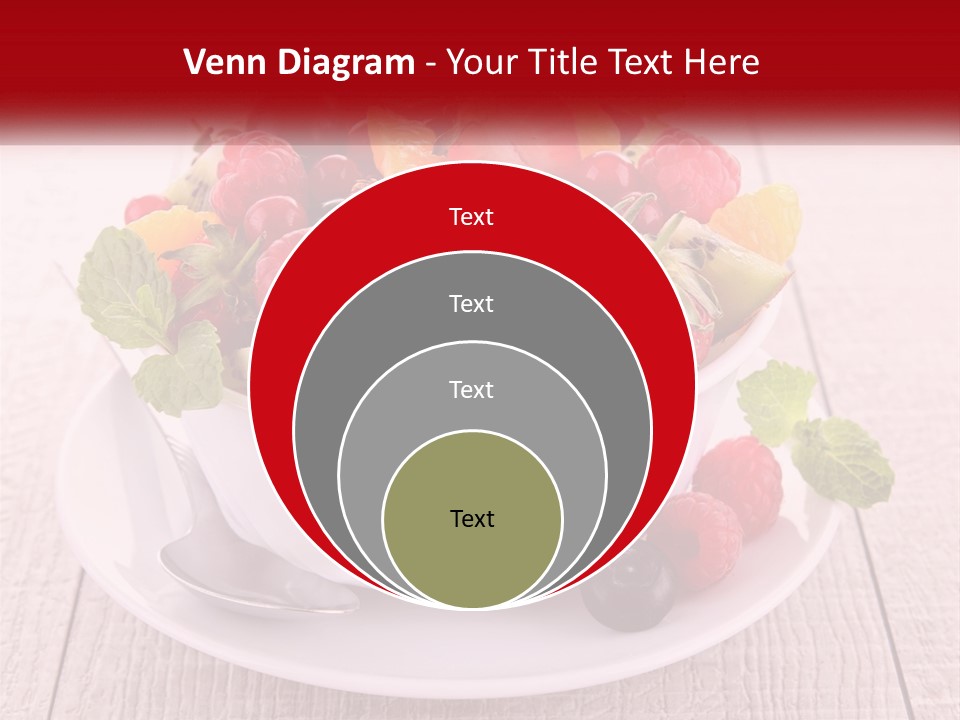 A Bowl Of Fruit With A Spoon On A Plate PowerPoint Template