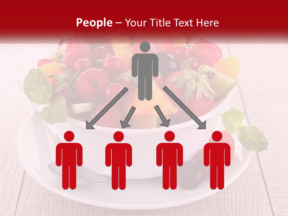 A Bowl Of Fruit With A Spoon On A Plate PowerPoint Template