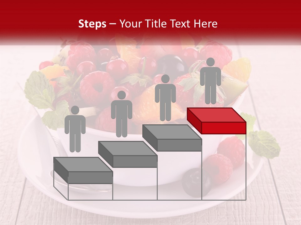 A Bowl Of Fruit With A Spoon On A Plate PowerPoint Template