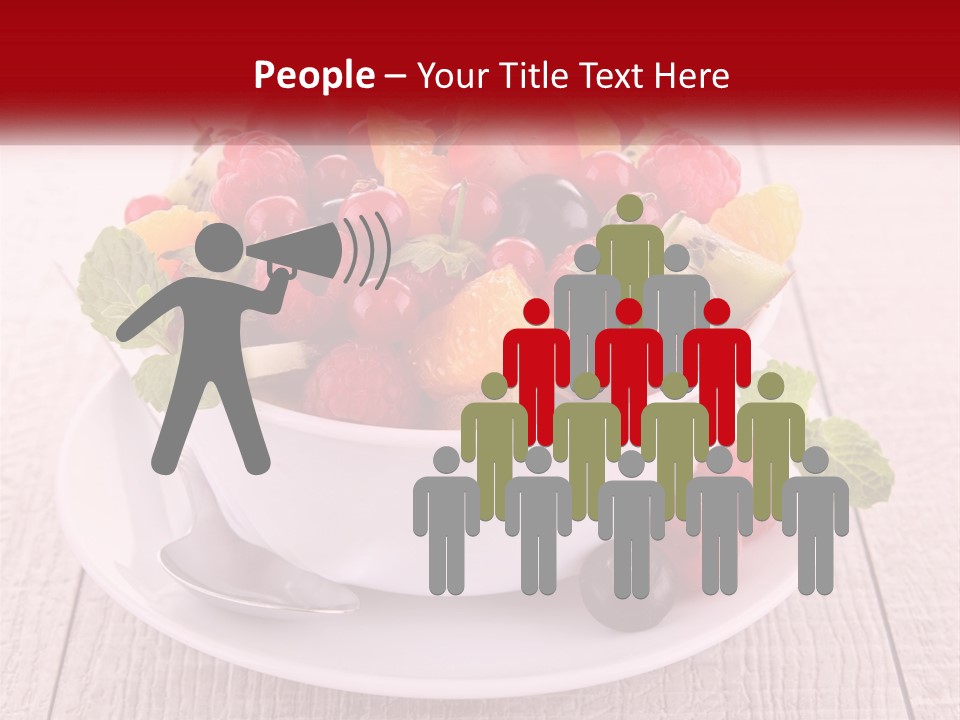 A Bowl Of Fruit With A Spoon On A Plate PowerPoint Template