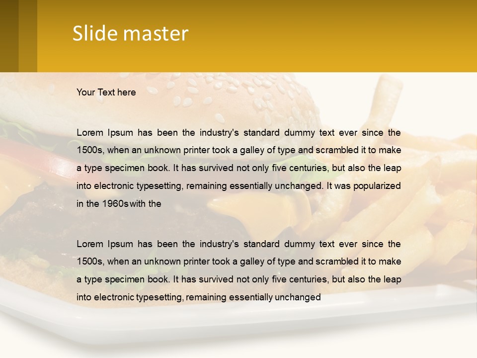 Burger And French Fries PowerPoint Template