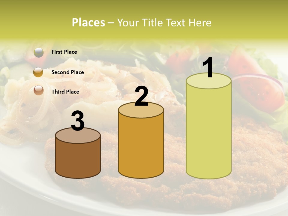 A Plate Of Food With A Salad And Some Meat PowerPoint Template