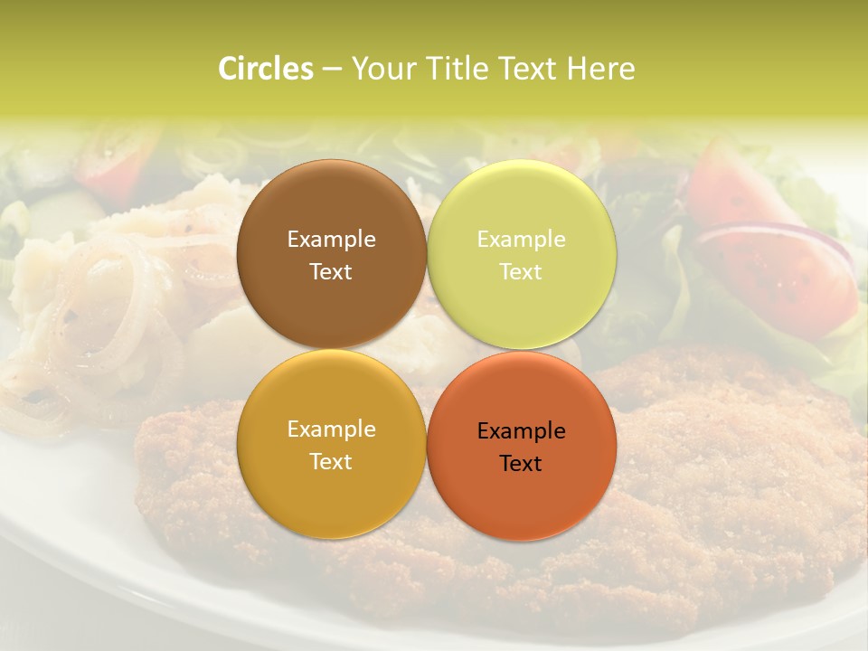 A Plate Of Food With A Salad And Some Meat PowerPoint Template
