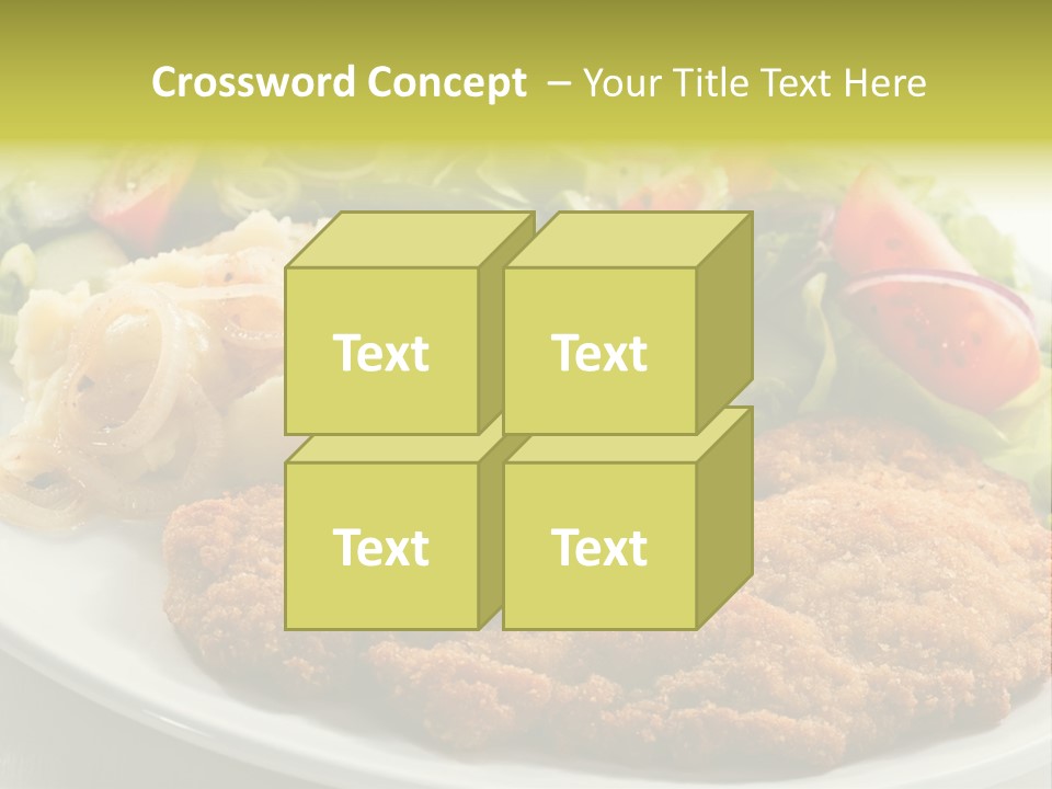 A Plate Of Food With A Salad And Some Meat PowerPoint Template
