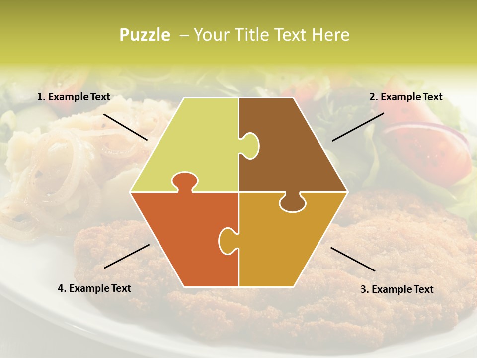 A Plate Of Food With A Salad And Some Meat PowerPoint Template
