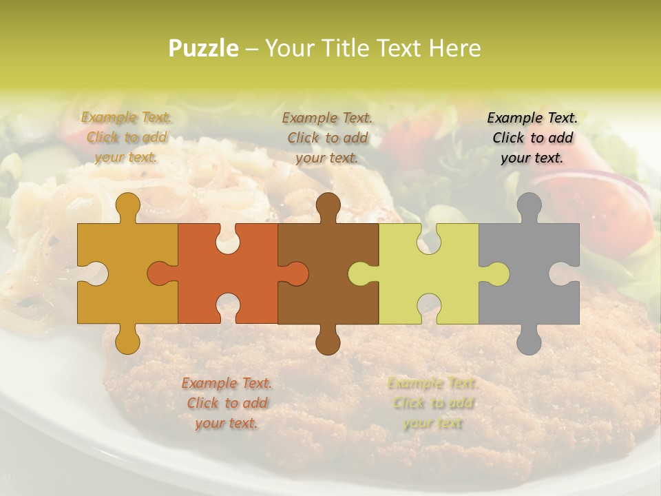 A Plate Of Food With A Salad And Some Meat PowerPoint Template
