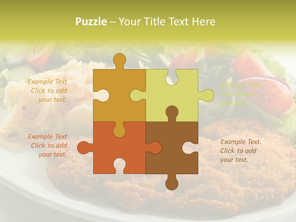 A Plate Of Food With A Salad And Some Meat PowerPoint Template