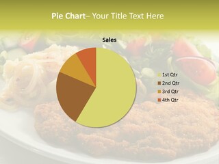 A Plate Of Food With A Salad And Some Meat PowerPoint Template