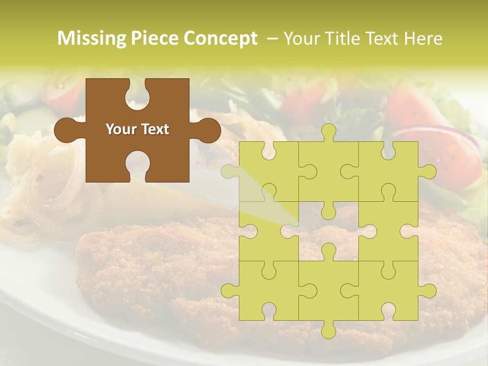 A Plate Of Food With A Salad And Some Meat PowerPoint Template